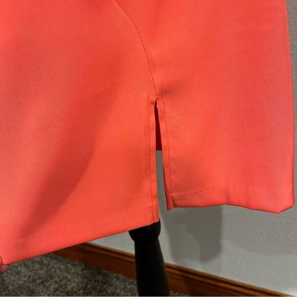 Solid blood orange color sleeveless scoop neck dress - Picture 7 of 14